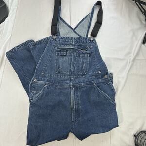 Duluth Trading Co Bibs Overalls Mens Ballroom Double Flex Denim Carpenter 36X30